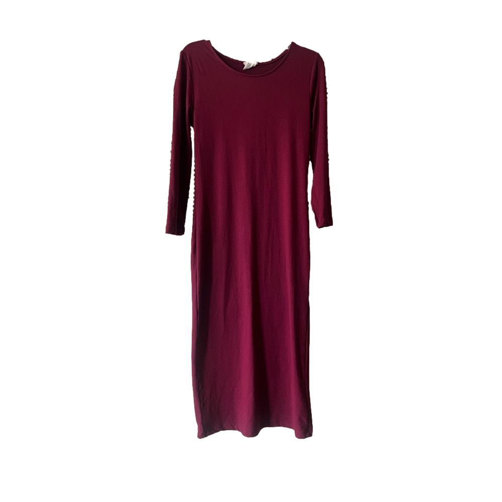 yelete Burgundy Long Sleeve maxi Dress - Picture 2 of 7